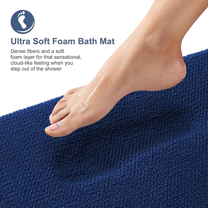 OLANLY Thick Memory Foam Bath Mat Rug 34x21, Extra Soft Absorbent Bathroom Rug - Image 2