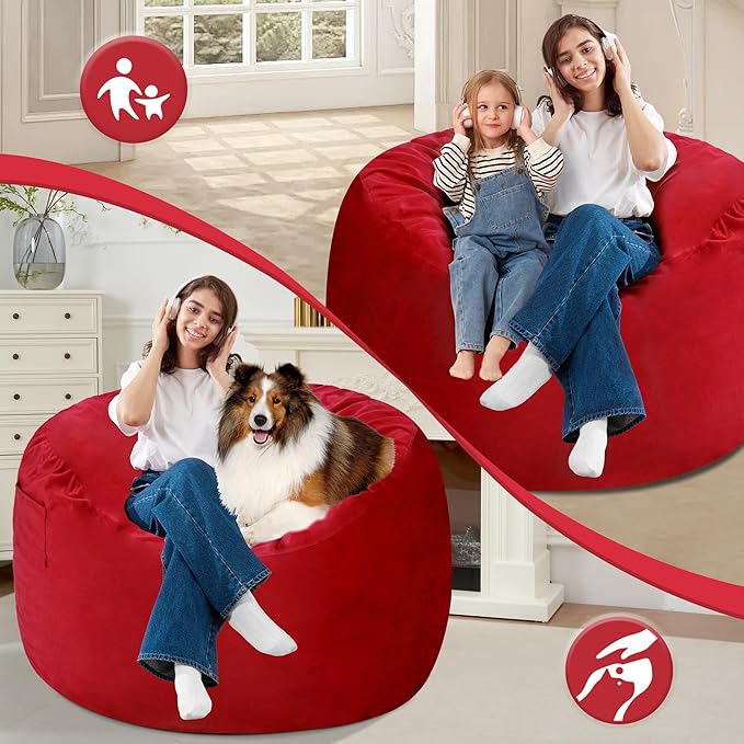 Homguava 3FT Bean Bag Chair: 3' Bean Bags - Image 3