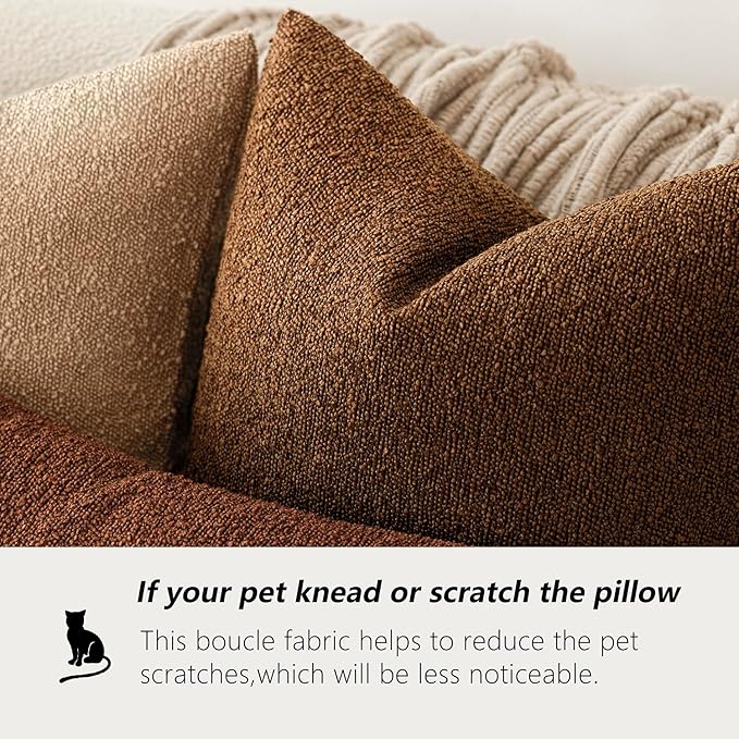 Foindtower Pack of 2 Modern Textured Boucle Throw Pillow Covers Accent Solid - Image 4