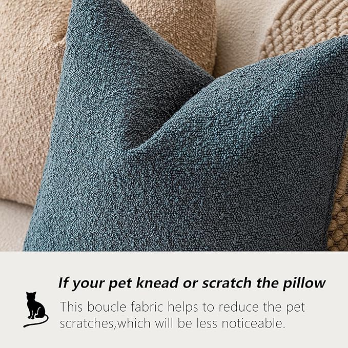 Foindtower Pack of 2, Decorative Textured Boucle Throw Pillow Covers Accent - Image 4