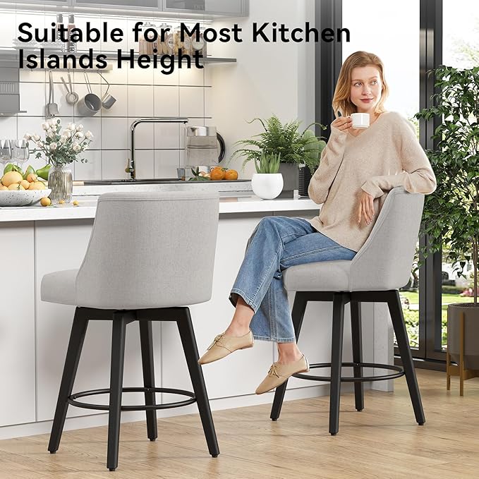Vipbear Swivel Counter Height Bar Stools Set of 4, 26.8" H Counter Stools - Image 7