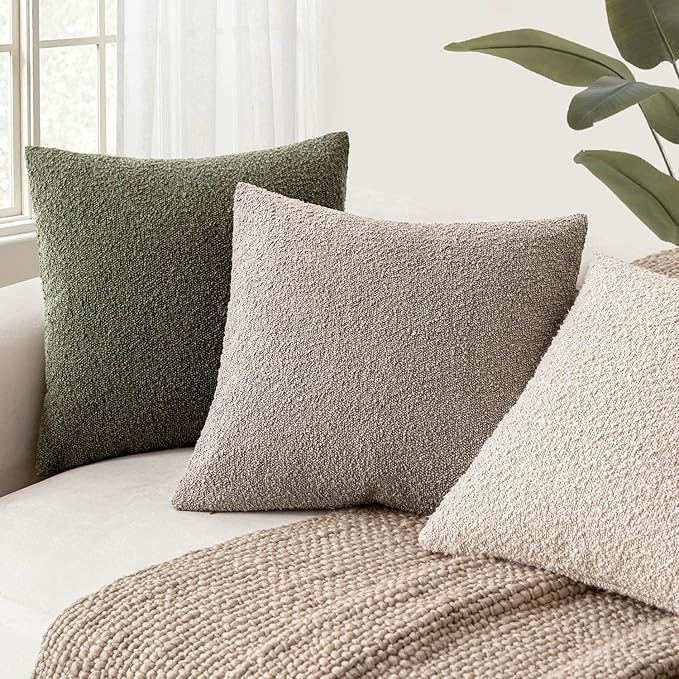 Foindtower Set of 2, Decorative Textured Boucle Throw Pillow Covers Accent - Image 6