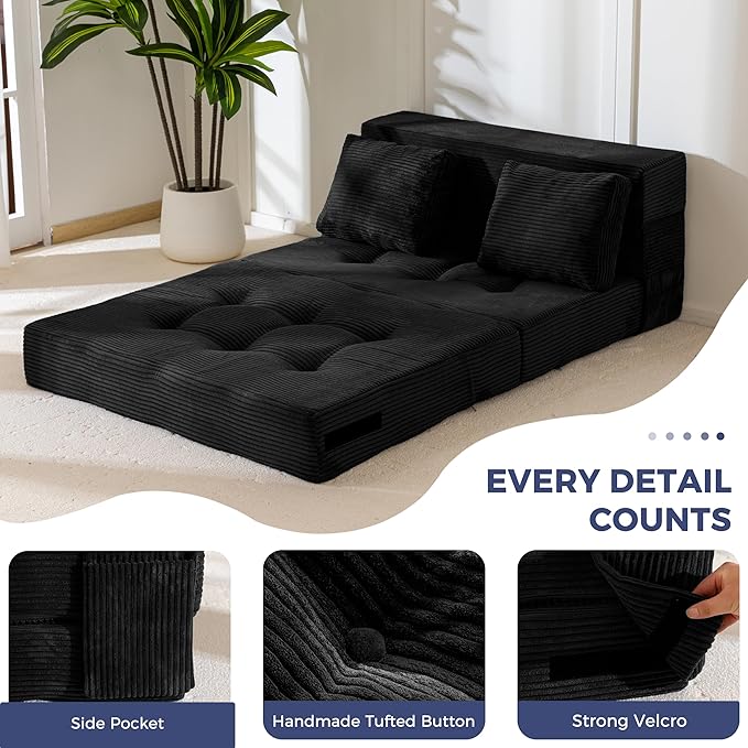 MAXYOYO Convertible Sofa Bed, Fold Out Loveseat Sleeper Sofa - Image 5