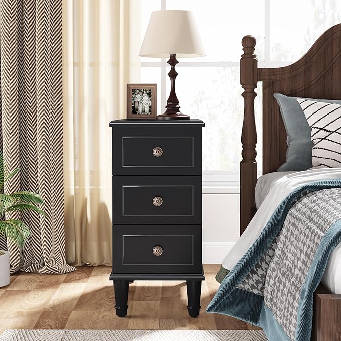 Tribesigns Solid Wood End Table Set of 2, Fully Assembled Narrow Side Table - Image 4
