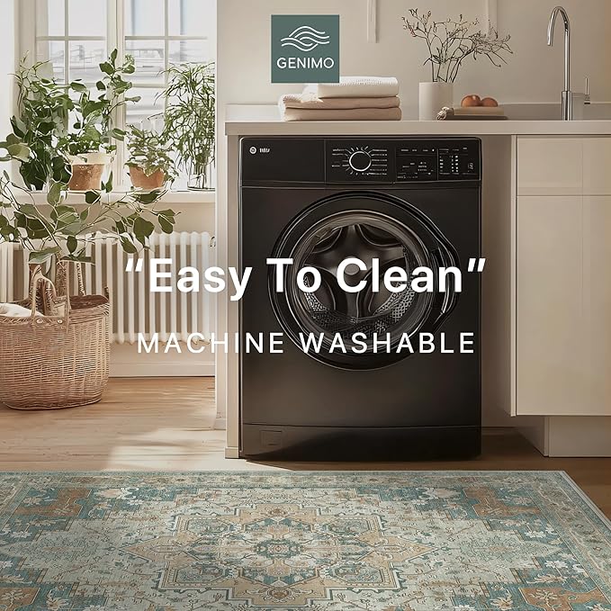 GENIMO 8x10 Area Rugs for Living Room, Machine Washable Non Slip Vintage Rugs - Image 6