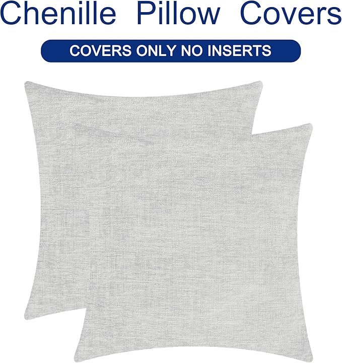 CaliTime Throw Pillow Covers Decorative 16 X 16 Inches Pack of 2 Cozy Chenille - Image 6