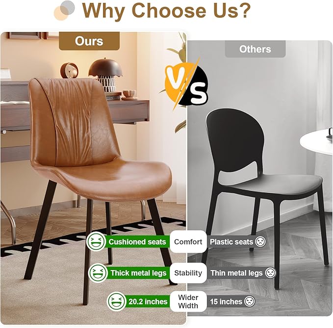 Upholstered Dining Chairs Set of 2, Modern Kitchen & Dining Room Chairs - Image 3