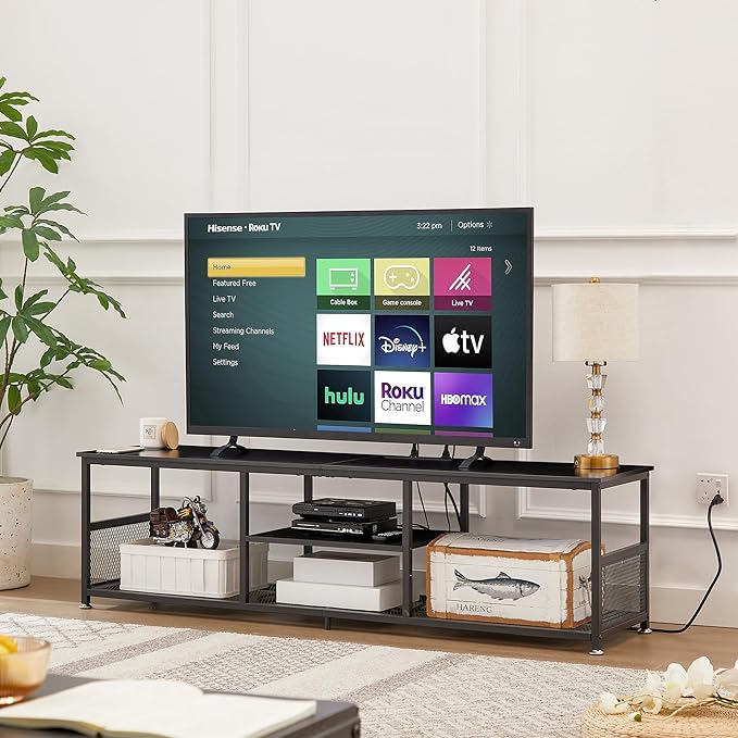 VECELO TV Stand with Power Outlets - Image 6