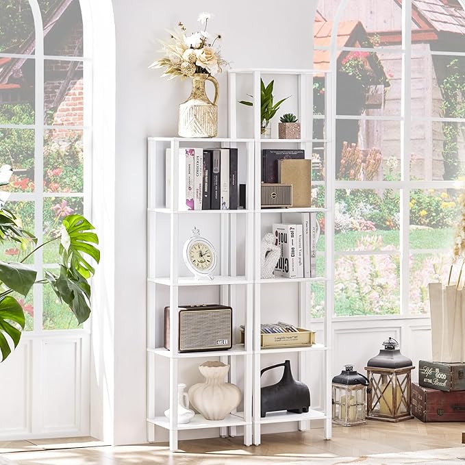 66in Tall Bookshelf 6-Tier Small Narrow Bookcase, Skinny Book Shelf - Image 4
