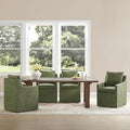 Upholstered Dining Chairs with Casters Easy Assembly Side Deskchair with Rollers by Kislot