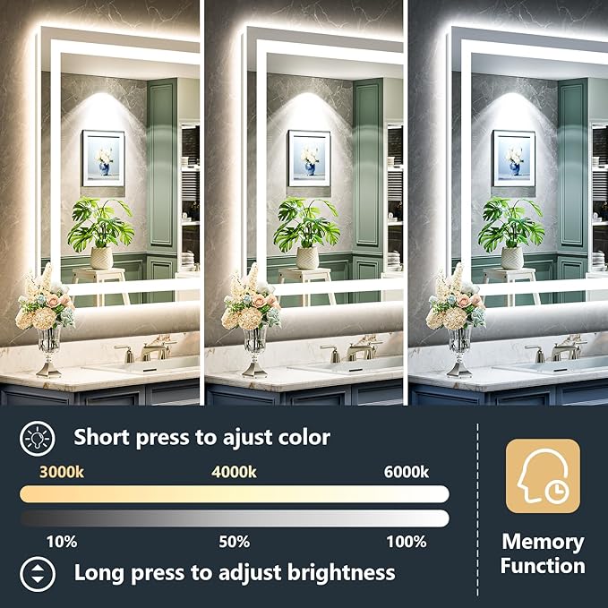 32x36 Inch LED Bathroom Mirror - Image 4
