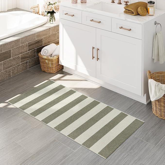 OJIA Striped Rug 24"x51" Washable Fall Front Door Mat Halloween Doormat Woven - Image 8