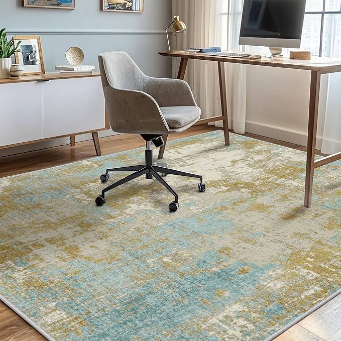Washable Area Rugs 8'x10' Non-Slip Modern Abstract Soft - Image 8