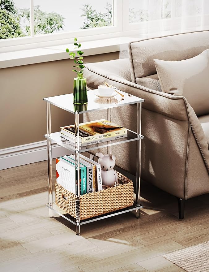 Acrylic Side Table Clear 3-Tier End Table - Image 2