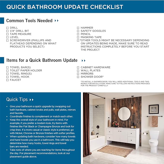 Franklin Brass Kinla 5-Piece Bathroom Set Matte Black 18" and 24" Towel Bar - Image 15