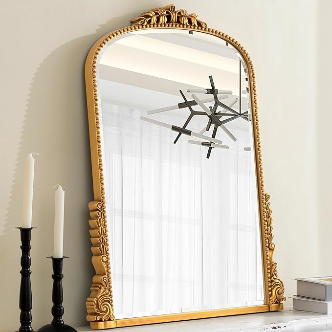 SHYFOY Traditional Gold Wall Mirror, Decorative Antique Wall Mirror, Vintage - Image 3