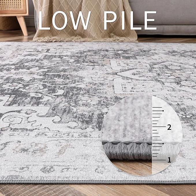 GENIMO Runner Rug 2x7, Non Slip Vintage Machine Washable Hallway Runner - Image 5