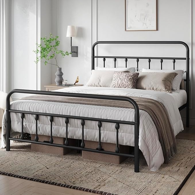 Full Size Bed Frame-Classic Metal Platform Bed Frame Mattress Foundation - Image 8