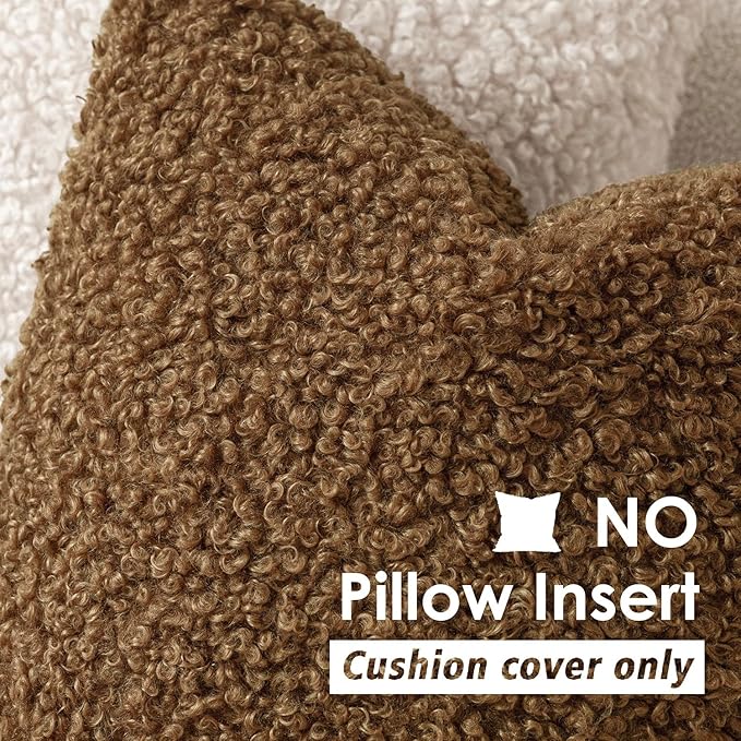 Foindtower 2 Pieces 18x18 Inch Dark Bronze, Faux Fur Throw Pillow Cover Accent - Image 3