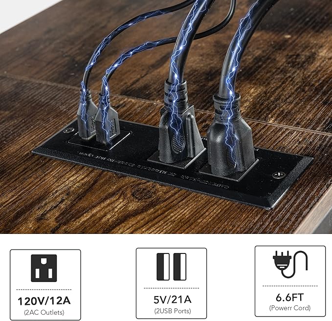 Clikuutory Modern Brown 71 inch Metal TV Stand - Image 5