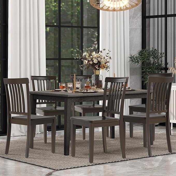 COLAMY Wooden Dining Chairs Set of 2, Solid Rubberwood Kitchen & Dining Room - Image 8
