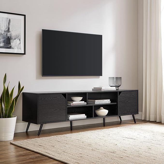 Walker Edison Nora Modern Minimal Open-Shelf TV Stand - Image 2