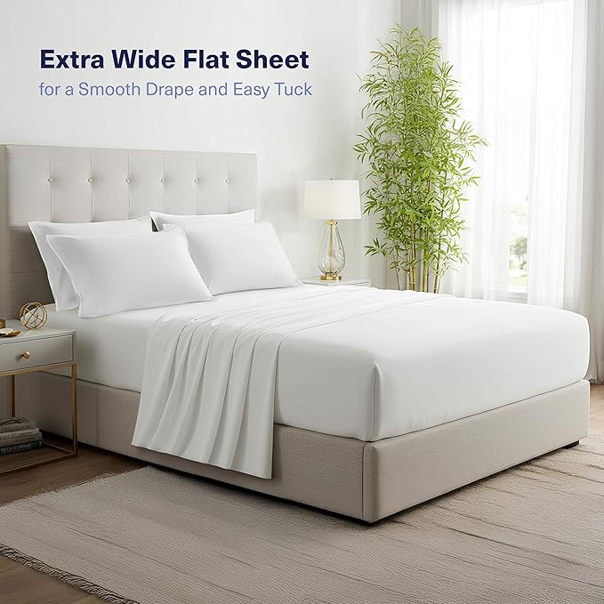 Kickoff Viscose Bamboo Sheets Queen Size 4-pc 100% Organic Bamboo Viscose Bed - Image 6