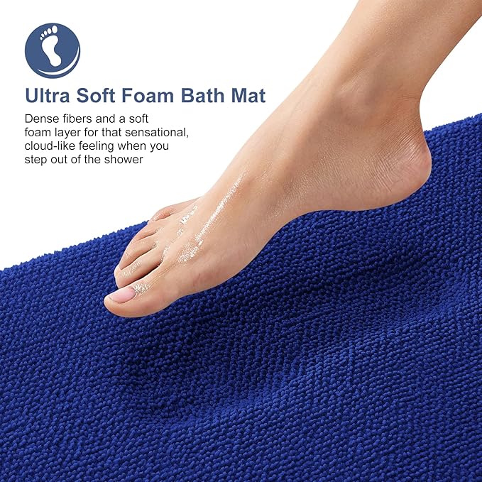 OLANLY Thick Memory Foam Bath Mat Rug 24x16, Extra Soft Absorbent Bathroom Rug - Image 2