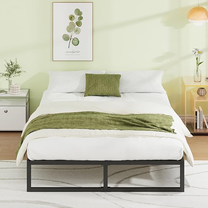 EMODA 12 Inch Full Size Bed Frame Heavy Duty Metal Platform No Box Spring Needed - Image 3