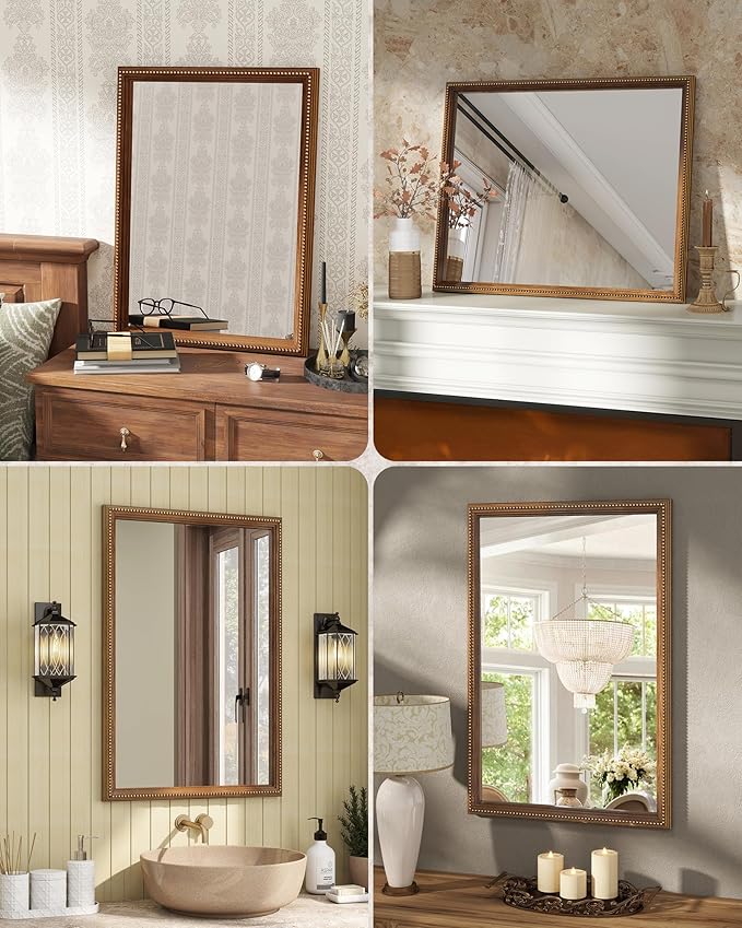 Axeman 24x36 Wood Wall Mirror, Rustic Bathroom Mirror, Vintage Wall Mounted - Image 7