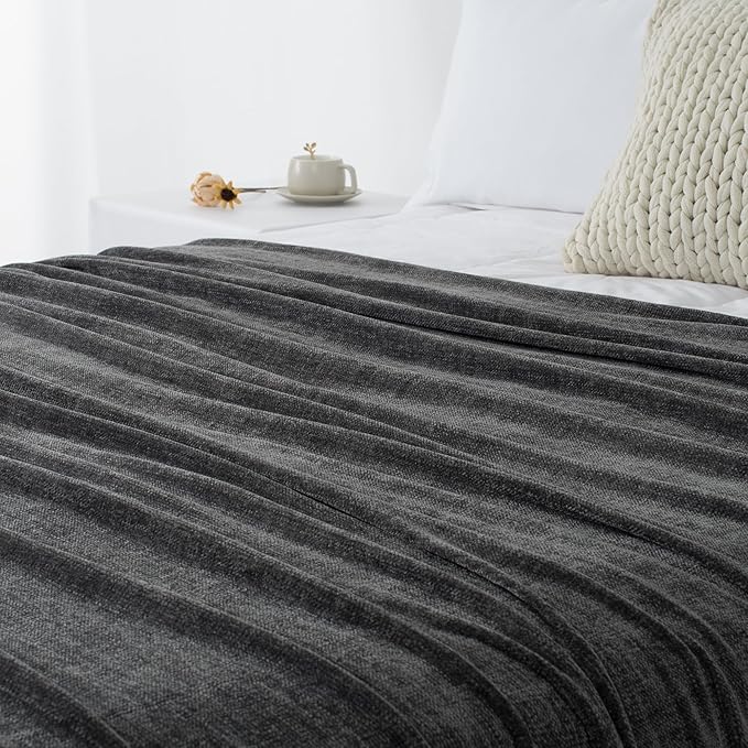 Chenille Throw Blanket for Couch 60"X 80" Twin, Soft Cozy Throws - Image 9