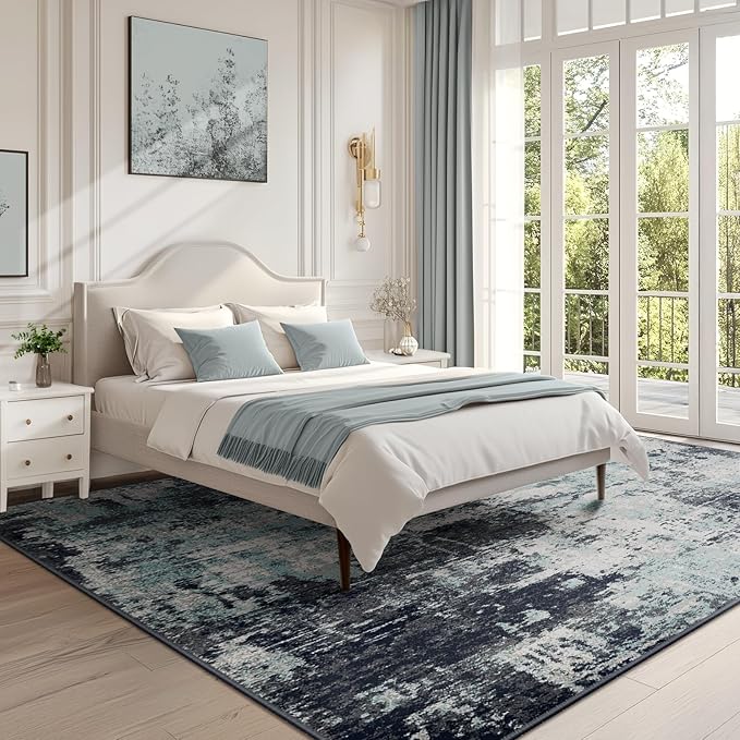 Washable Area Rugs 8'x10' Non-Slip Modern Abstract Soft - Image 2