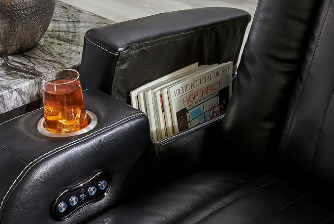 Signature Design by Ashley Caveman Den Modern Faux Leather Power Reclining Sofa - Image 10