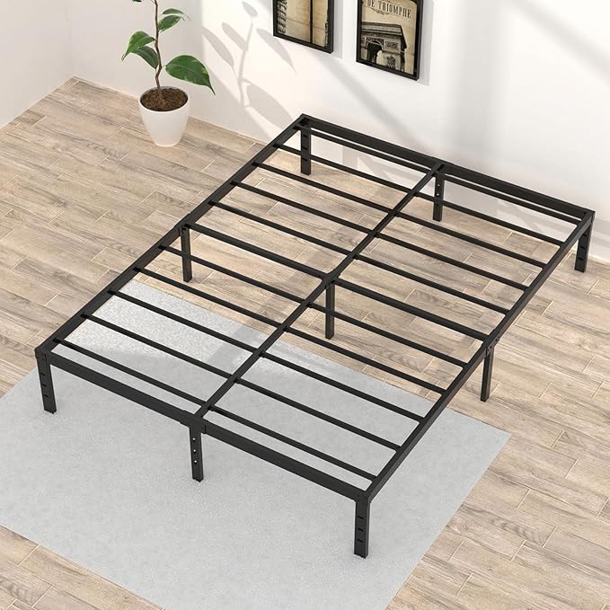 16 Inch Full Size Bed Frame No Box Spring Need, Metal Platform Full Bed Frames - Image 4