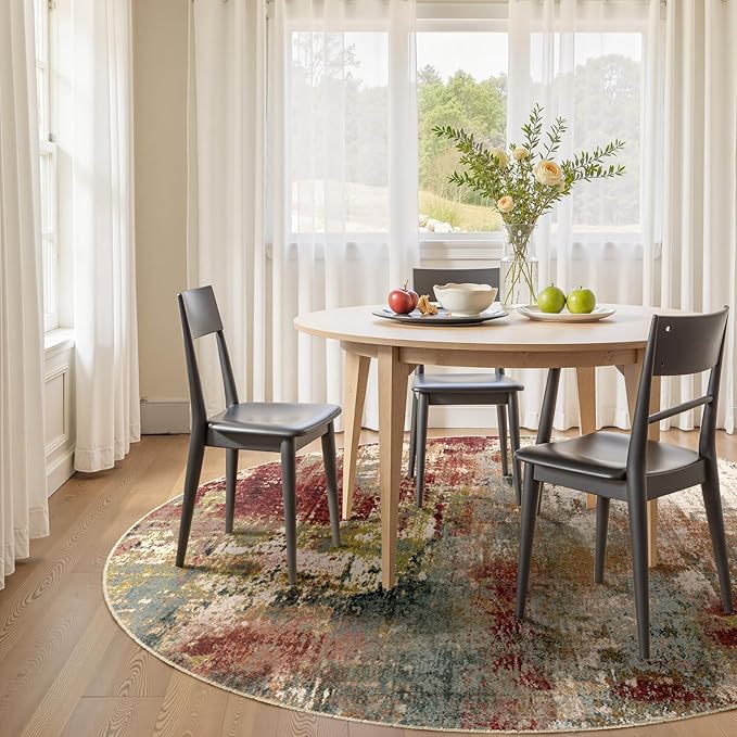 Washable Area Rugs 6ft Non-Slip Modern Abstract Soft - Image 2