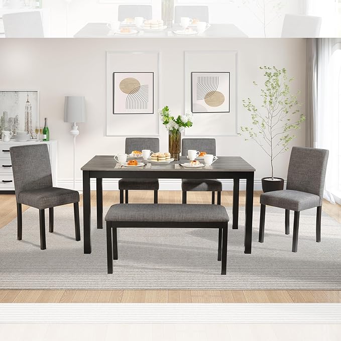 soges 6-Piece Kitchen Dining Table Set - Image 9