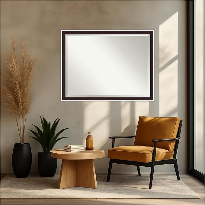 Amanti Art Wall Mirror 33x43 Maya Espresso Silver Rectangle Bathroom Mirror - Image 6