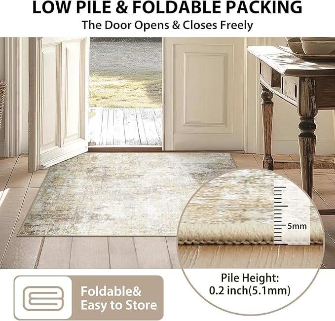 Washable Area Rugs 6'x9' Non-Slip Modern Abstract Soft - Image 6