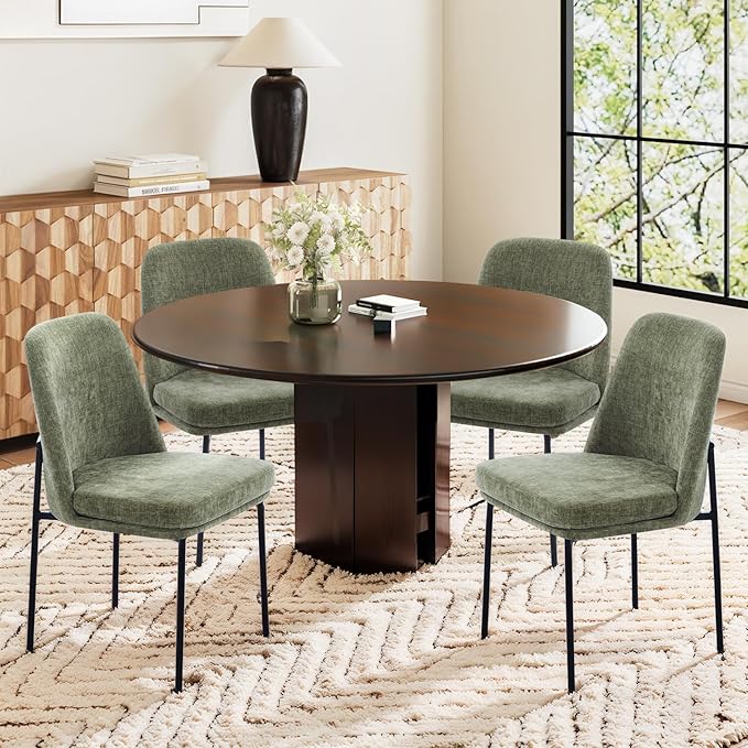COLAMY Modern Dining Chairs Set of 2, Fabric Upholstered Dining Room Chairs - Image 6