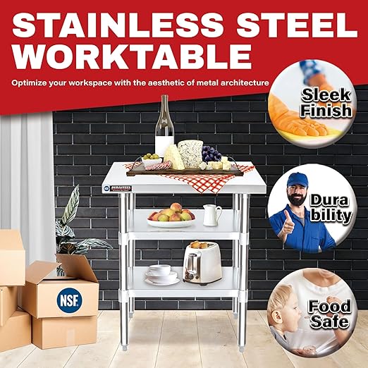 DuraSteel Food Prep Stainless Steel Table - Image 4
