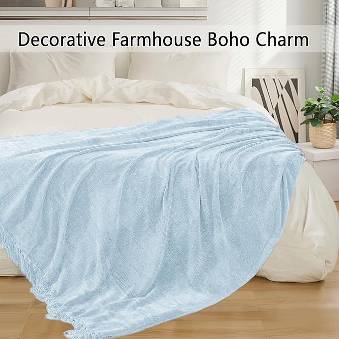 Chenille Throw Blanket for Couch 50"X 60", Soft Cozy Throws - Image 5