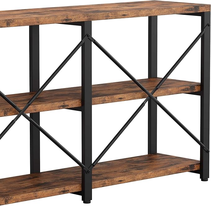 IRONCK Rustic Entryway Console Table, Long Hallway Table 55 in 3-Tier, TV Stand - Image 8
