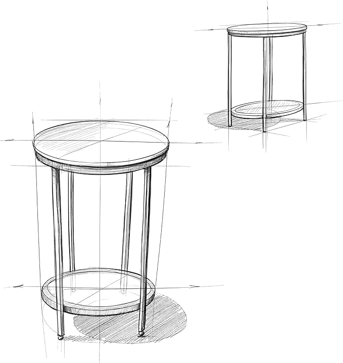 SIMPLIHOME Jenna Industrial 18 inch Wide Metal Round Accent Side Table in Warm - Image 9