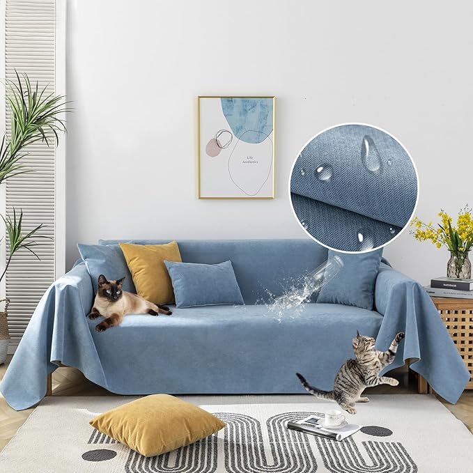 STACYPIK 100% Waterproof Blue Couch Cover by STACYPIK