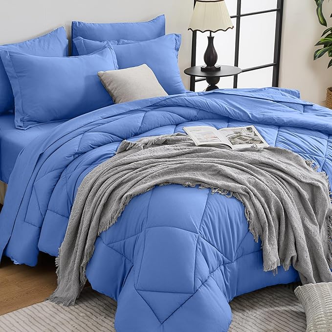 HEVUMYI Royal Blue Cali-King Comforter Set by HEVUMYI