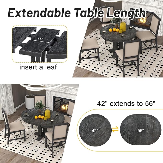 FULife Country Rustic Design Round Table - Image 4