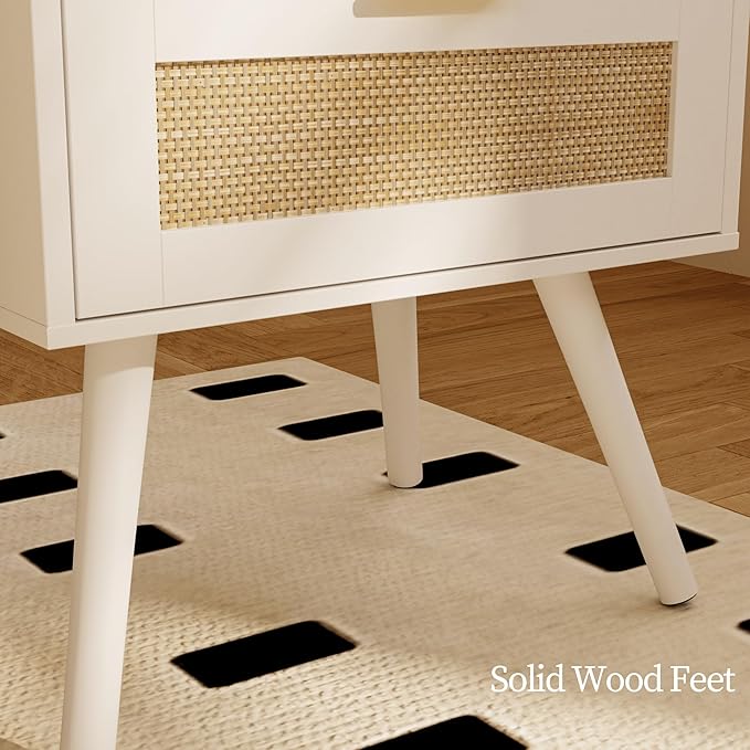 Rattan Nightstand, Farmhouse Bedside Table - Image 7