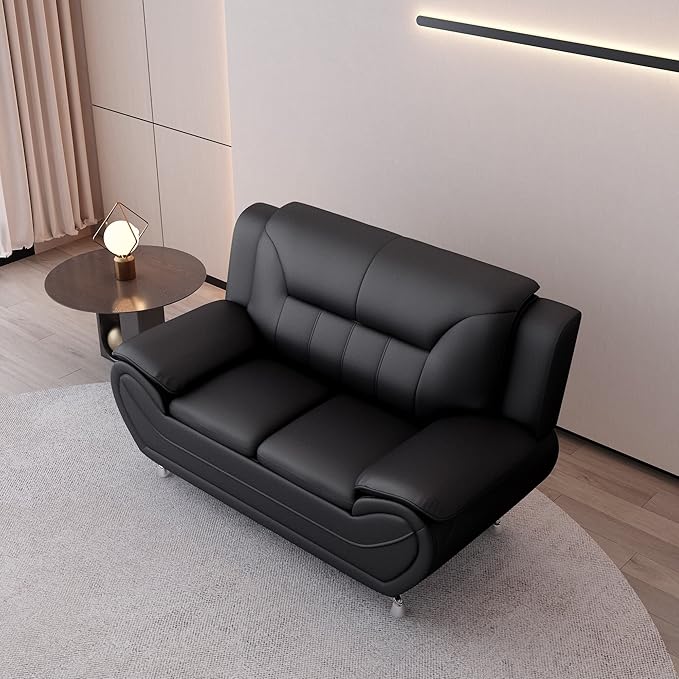Container Furniture Direct Michael Modern Faux Leather Upholstered Stainless - Image 15