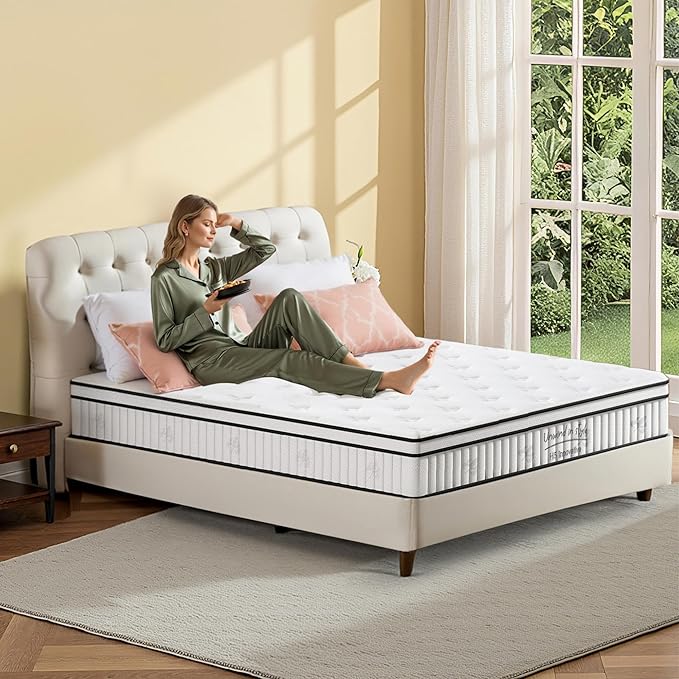 King Size Mattress, 10 Inch Medium Firm Foam Hybrid Mattress by Kislot