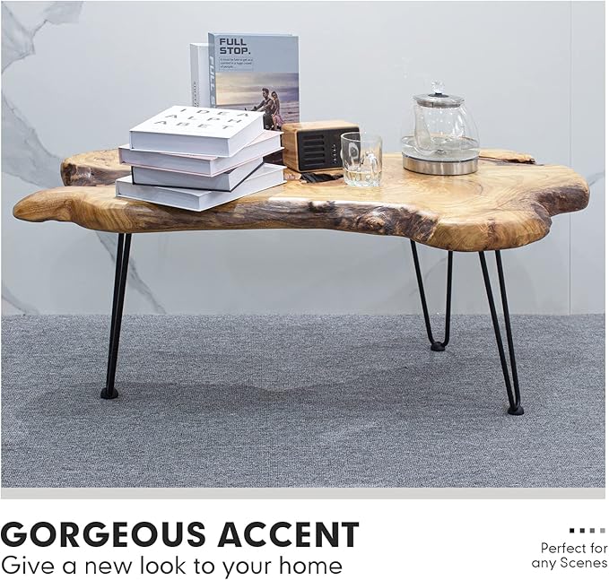 Live Edge Coffee Table, Natural Living Room Coffee Table - Image 7